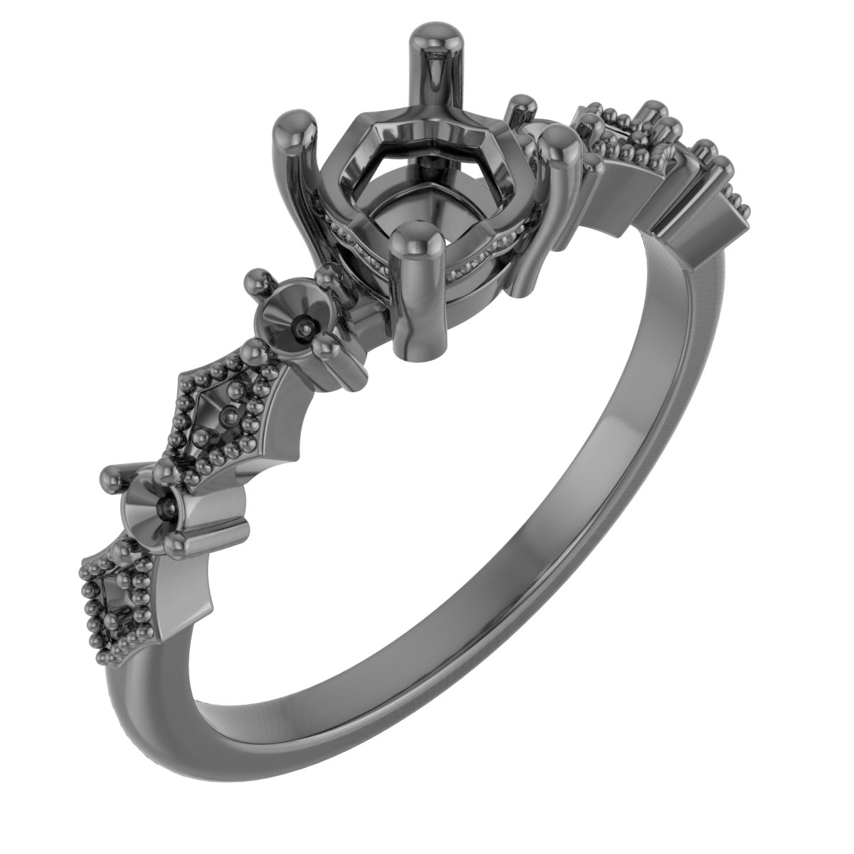 7.5 mm Square Engagement Ring Mounting