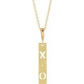 Accented XO Bar Necklace or Pendant