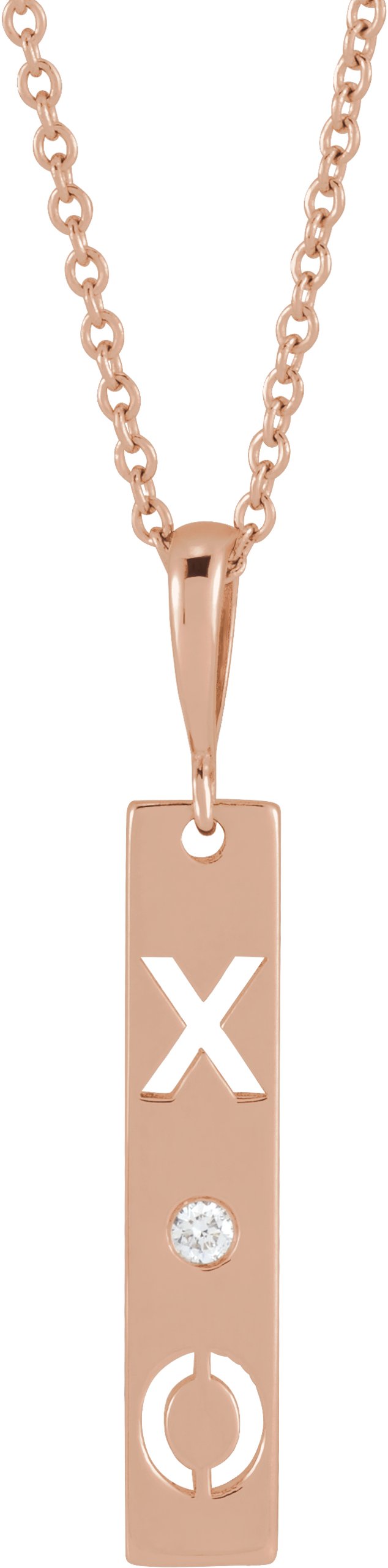 Accented XO Bar Necklace or Pendant