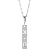 Accented XO Bar Necklace or Pendant