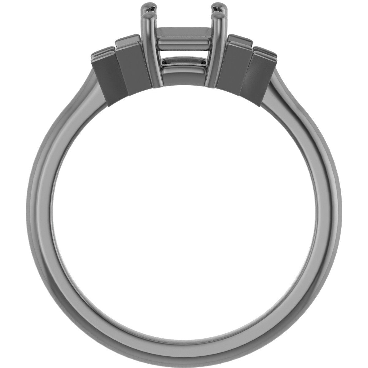 6 mm Square Engagement Ring Mounting view 2