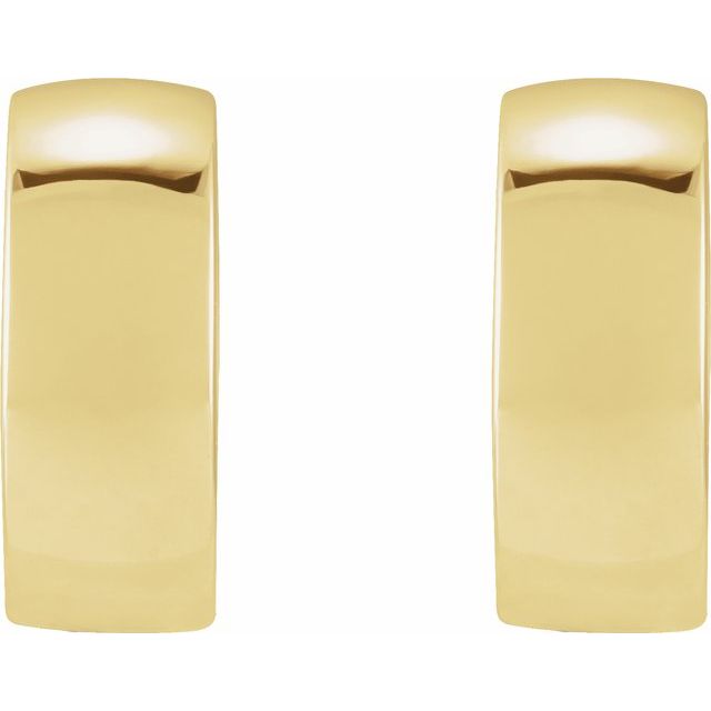 14K Yellow/White 14 mm Hinged Hoop Earrings