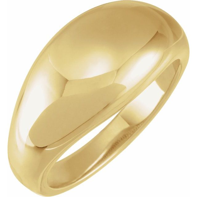 14K Yellow 10 mm Dome Ring