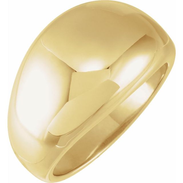 14K Yellow 12 mm Dome Ring