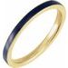 14K Yellow Blue Enamel Stackable Ring