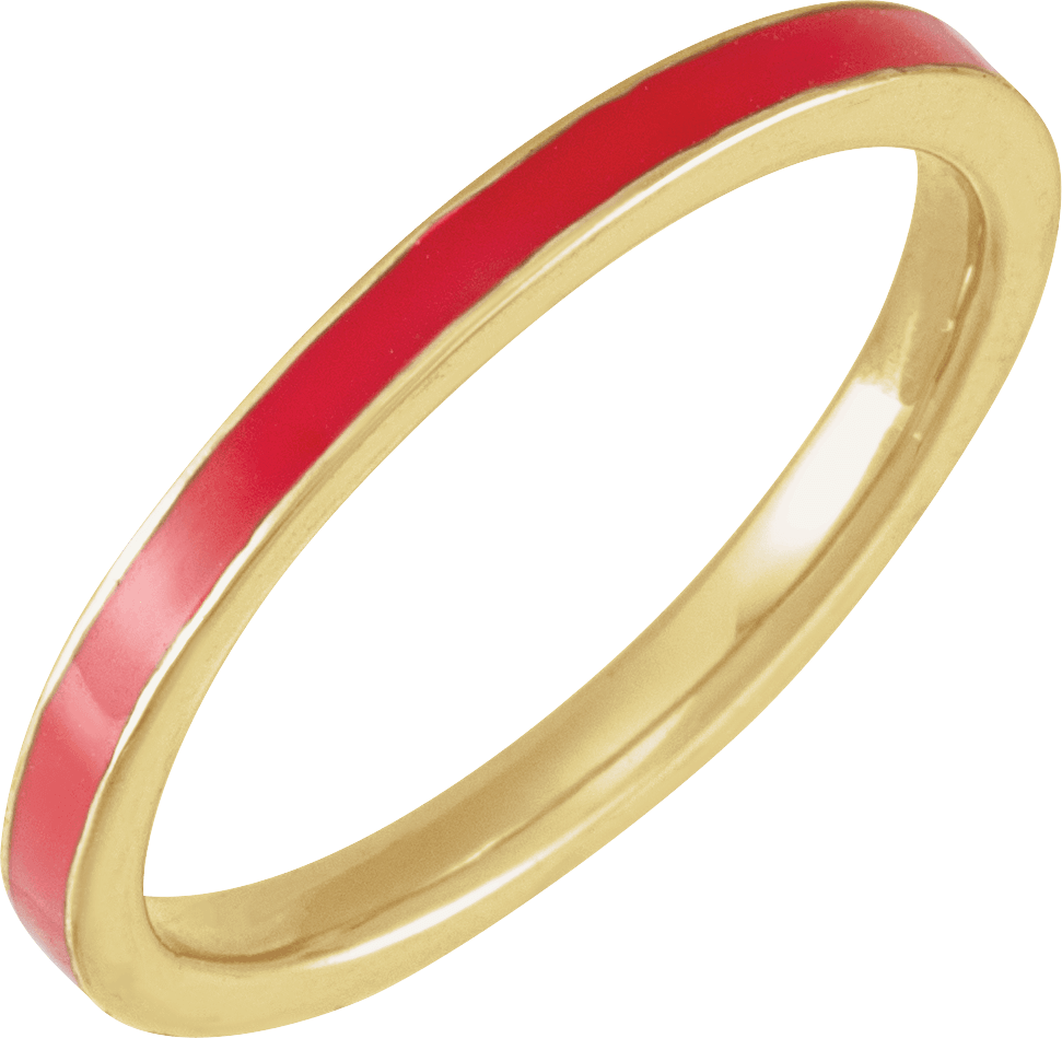 red enamel stackable ring