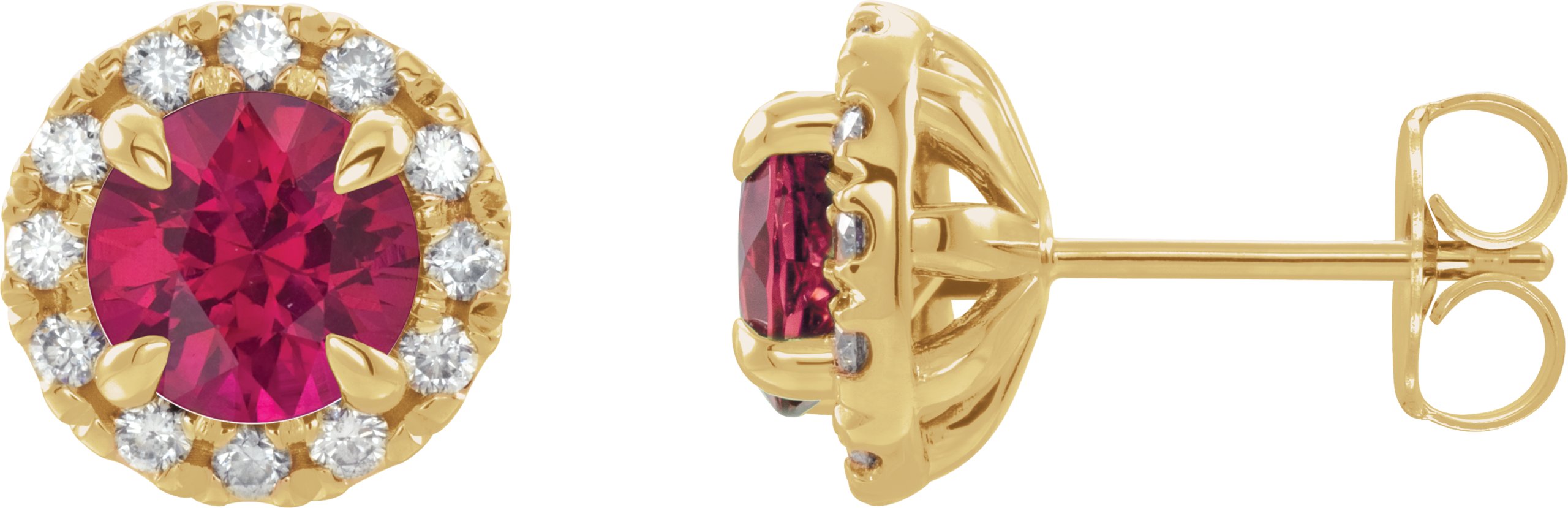 French-Set Halo-Style Earrings