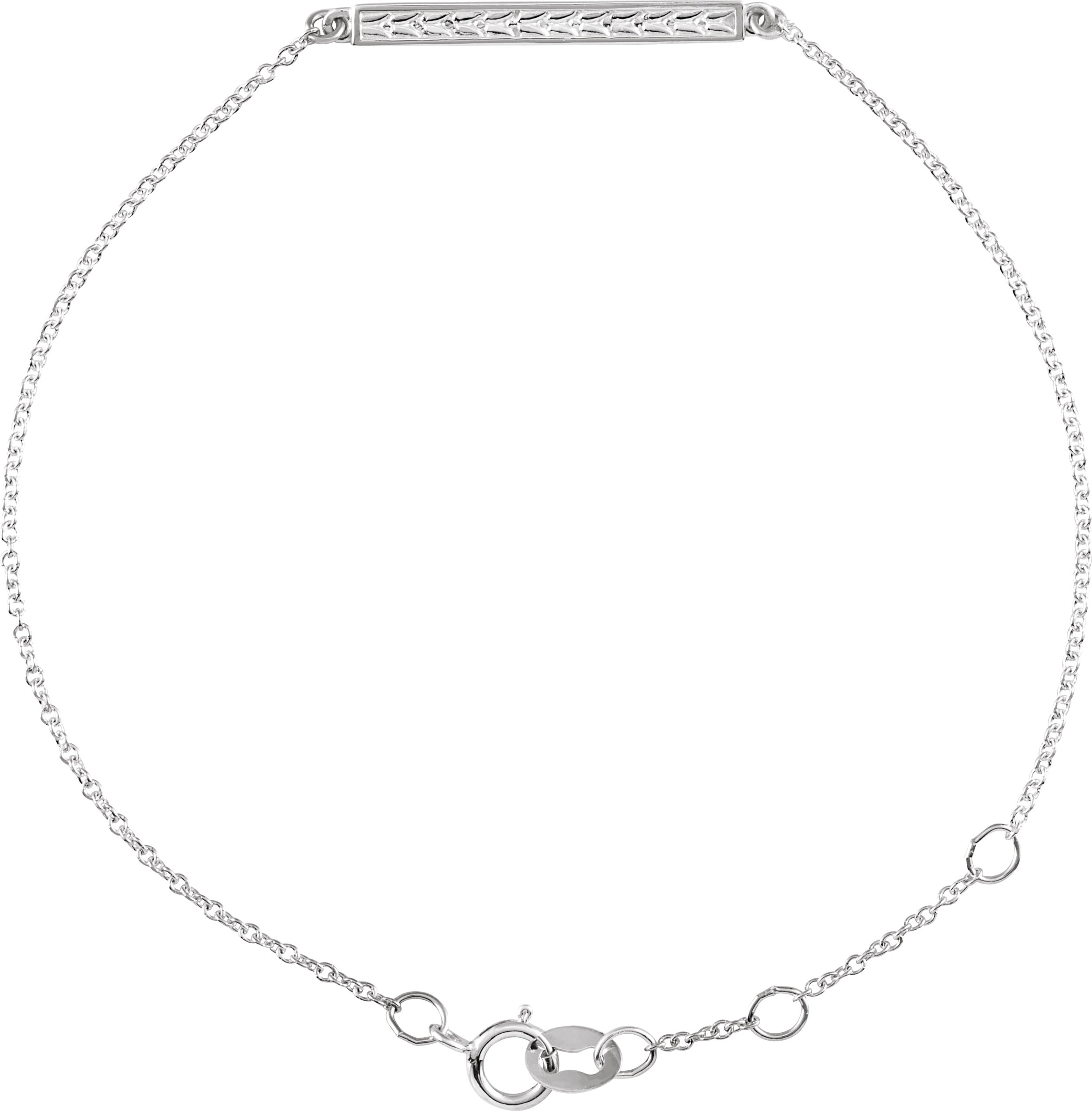 Sterling Silver Patterned Bar Bracelet