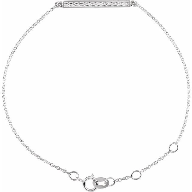 Sterling Silver Patterned Bar Bracelet