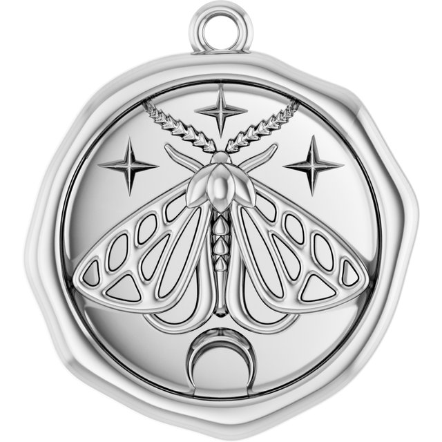 Platinum Moth Spirit Animal Pendant