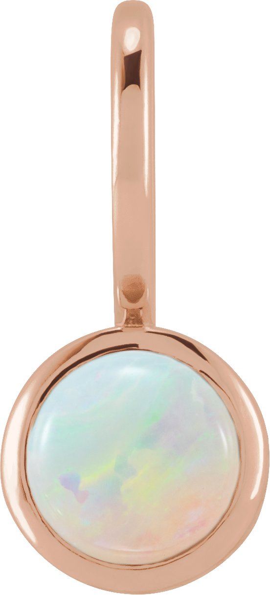 14K Rose Natural White Opal Charm or Pendant Ref 19527428