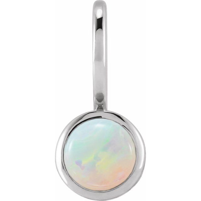 Sterling Silver Natural White Opal Charm/Pendant