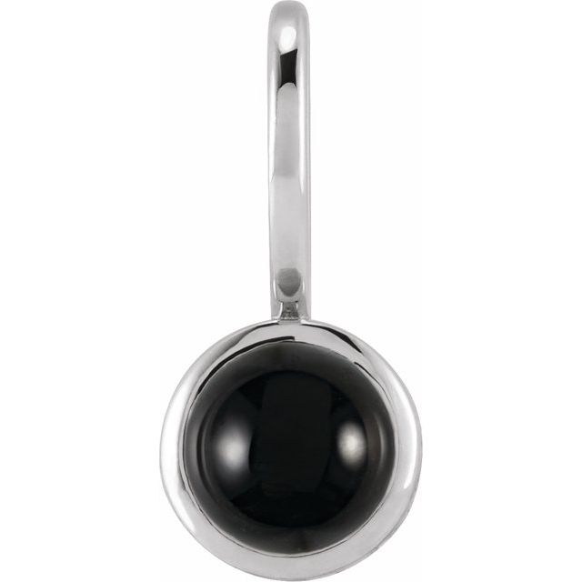 Sterling Silver Natural Black Onyx Charm/Pendant