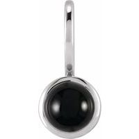 Sterling Silver Natural Black Onyx Charm/Pendant