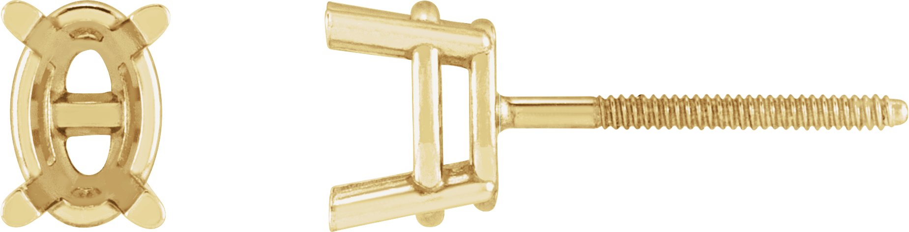 Oval 4-Prong Stud Earrings