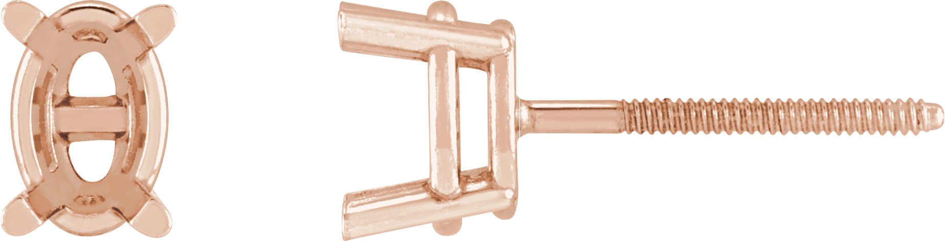 Oval 4-Prong Stud Earrings