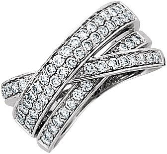 14K White 1 CTW Diamond Anniversary Band