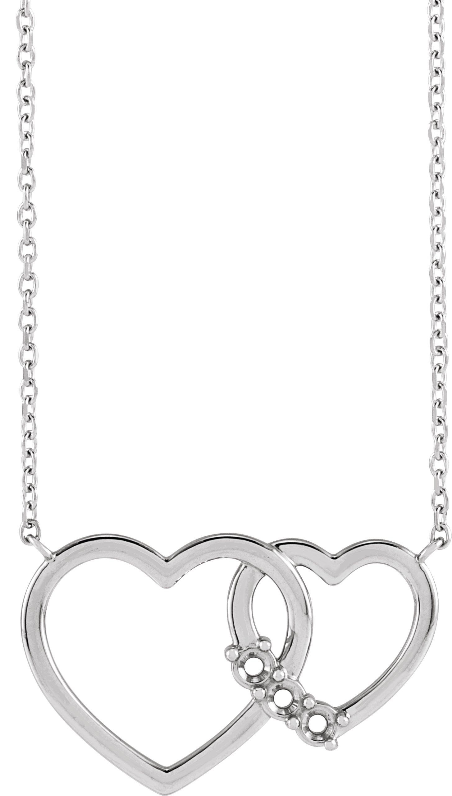 Family Interlocking Heart Necklace or Center