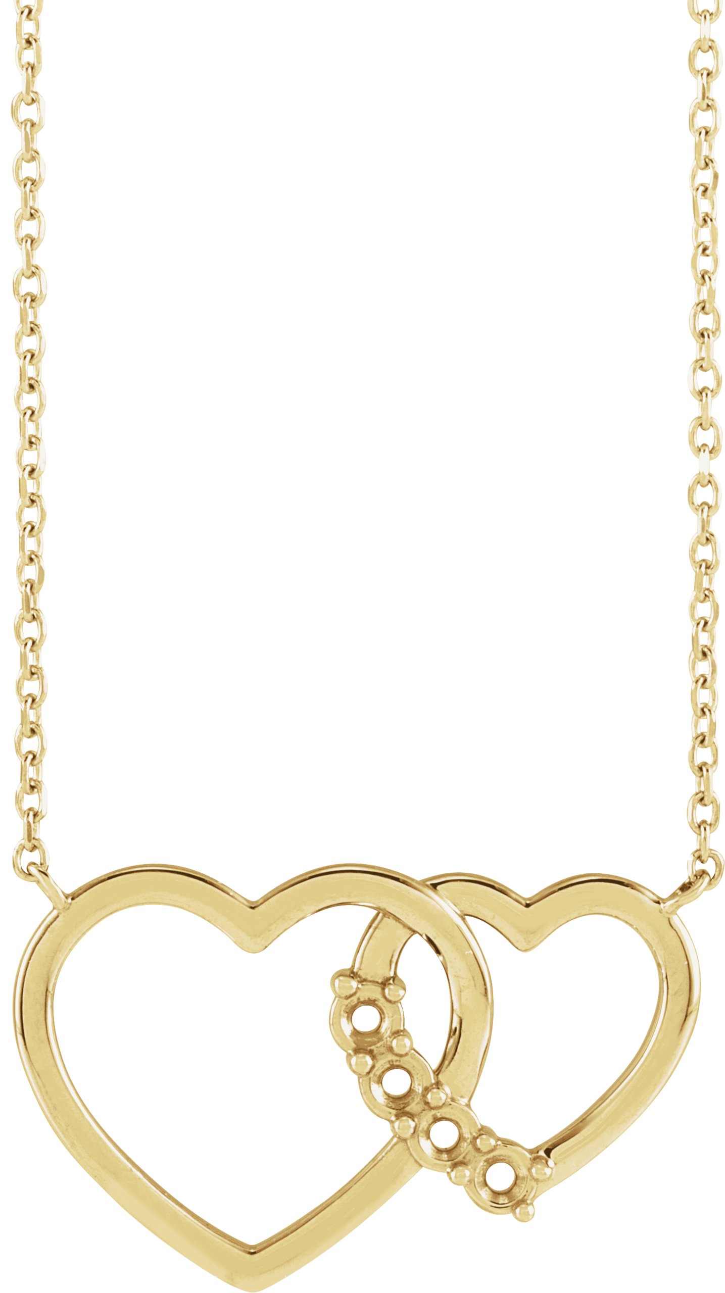 Family Interlocking Heart Necklace or Center