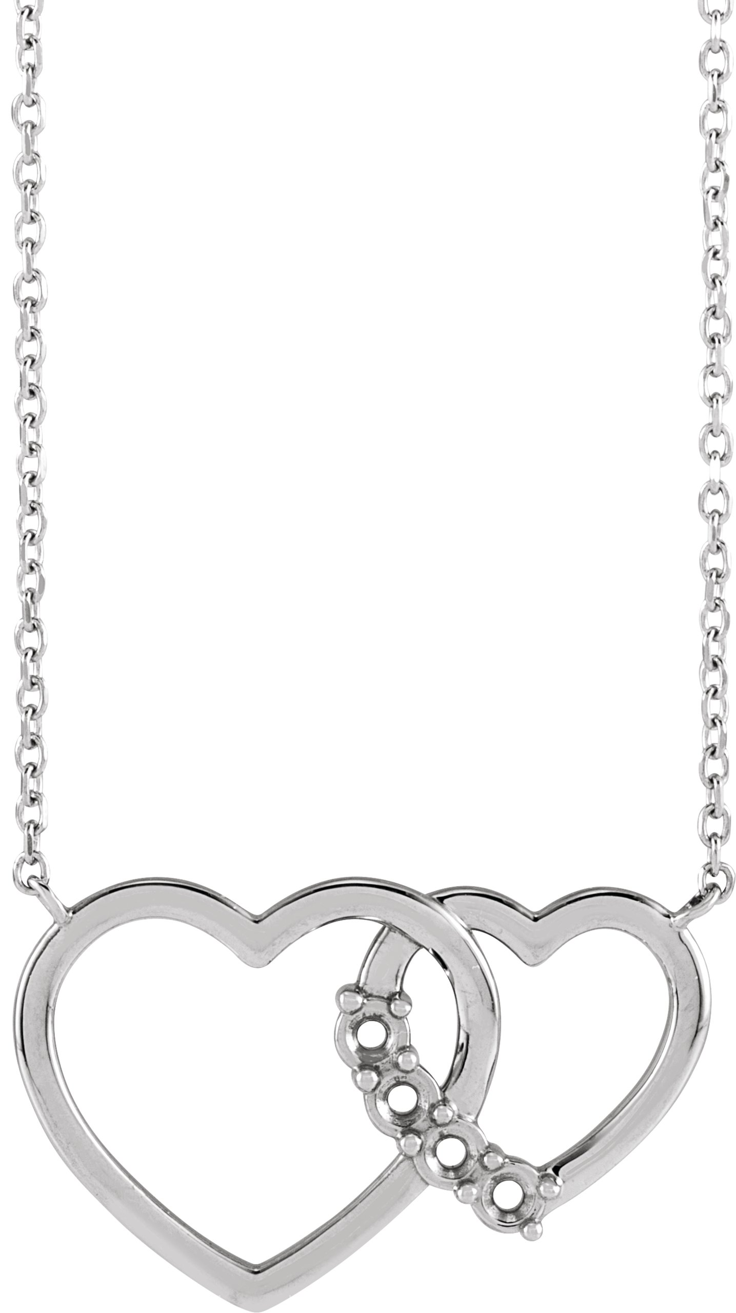 Family Interlocking Heart Necklace or Center