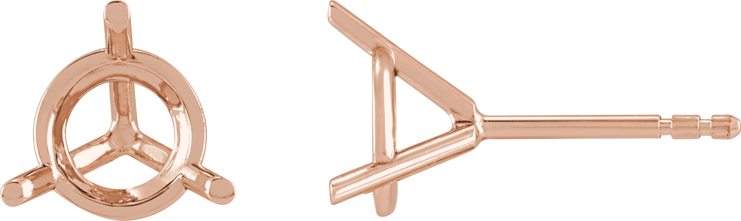 Round 3-Prong Cocktail-Style Stud Earrings