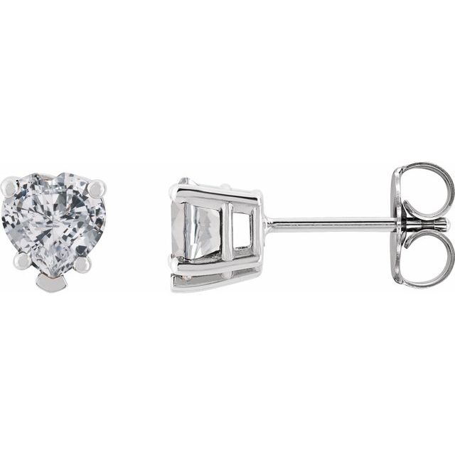 Sterling Silver Natural White Sapphire Stud Earrings