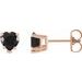 14K Rose Natural Black Onyx Stud Earrings