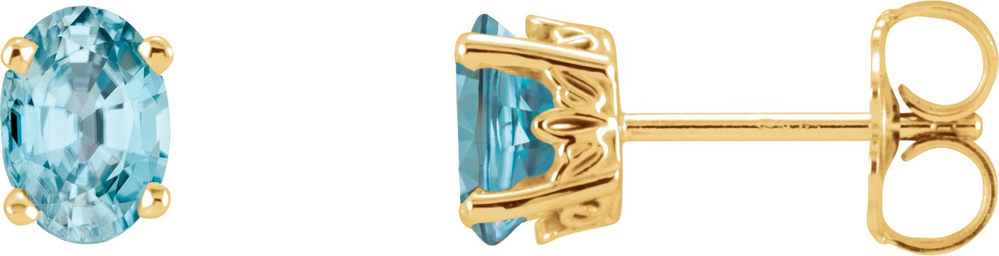 Oval 4-Prong Scroll Setting® Stud Earrings
