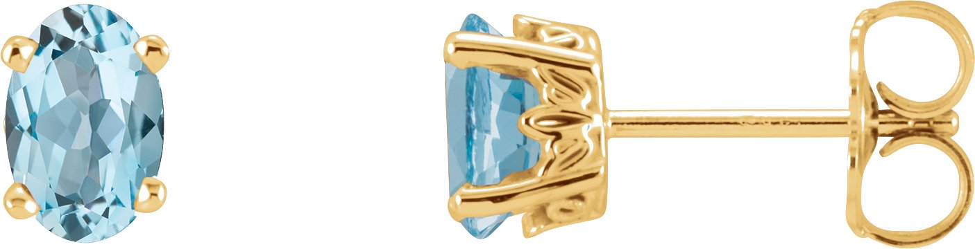 Oval 4-Prong Scroll Setting® Stud Earrings
