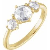 Three-Stone Rose-Cut Engagement Ring or Band