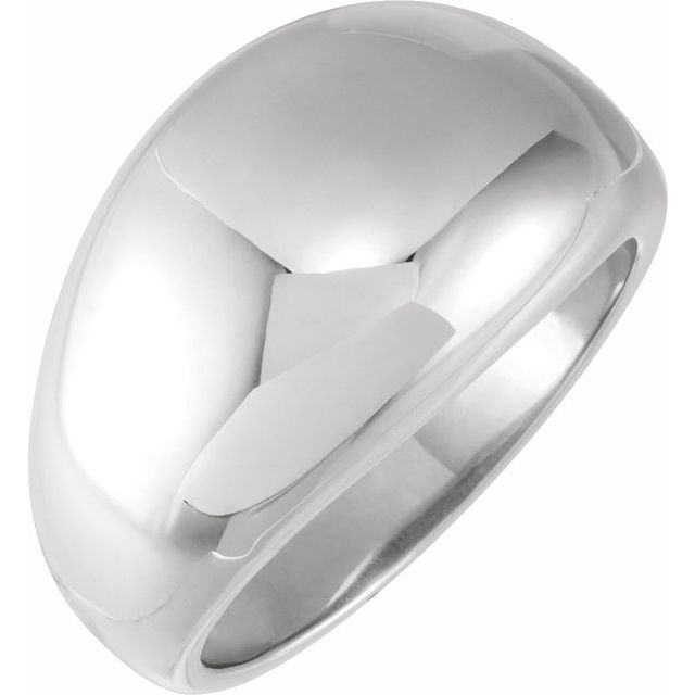 14K X1 White 12 mm Dome Ring