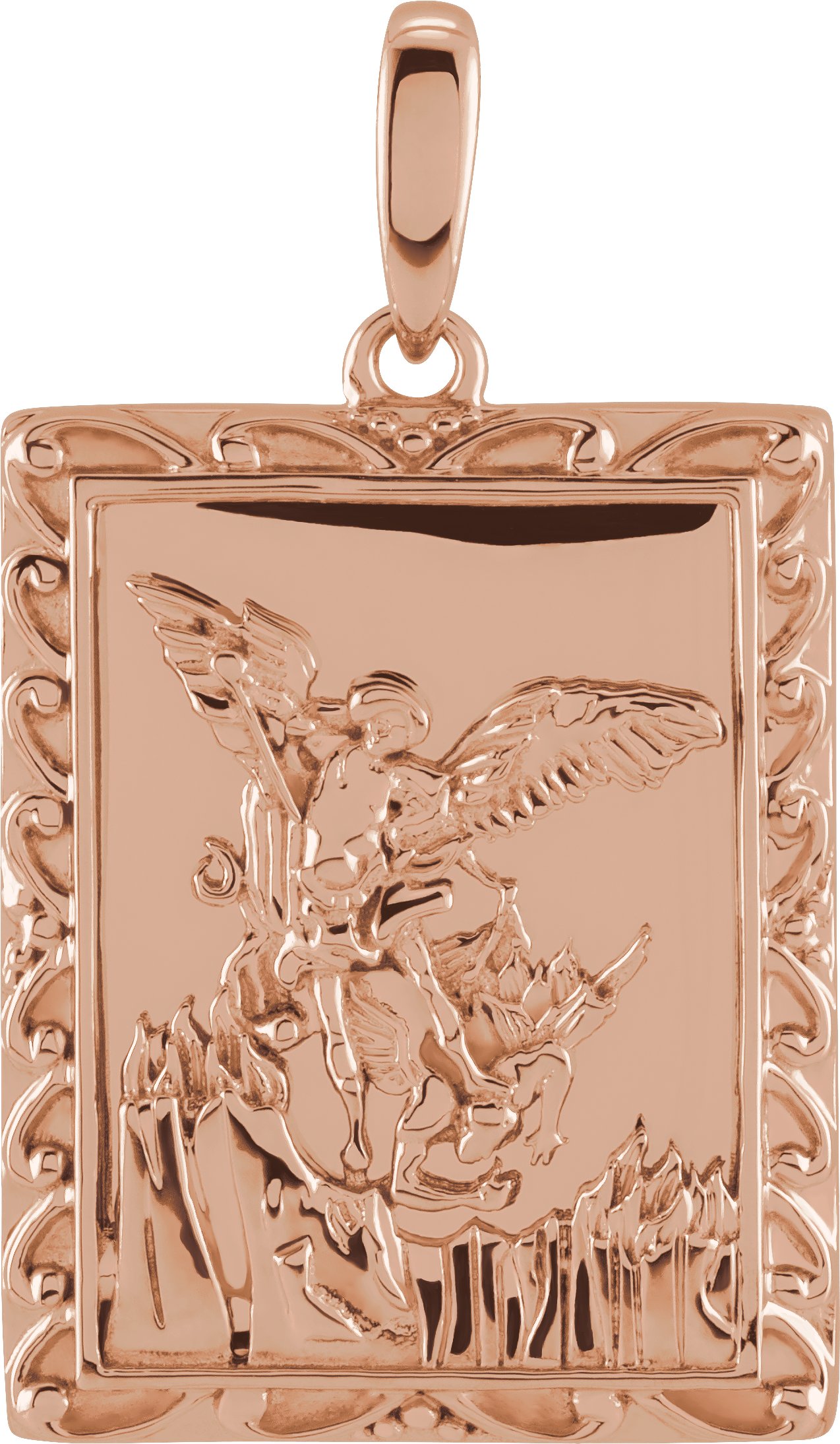 14K Rose 19.8x15.9 mm St. Michael Medal