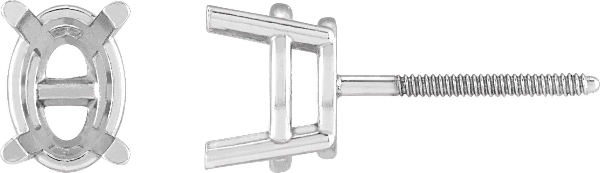 Oval 4-Prong Stud Earrings