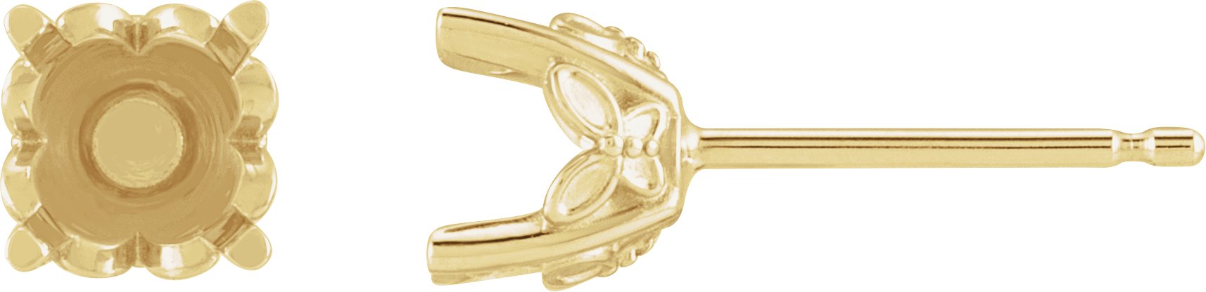 Round 4-Prong Stud Earring