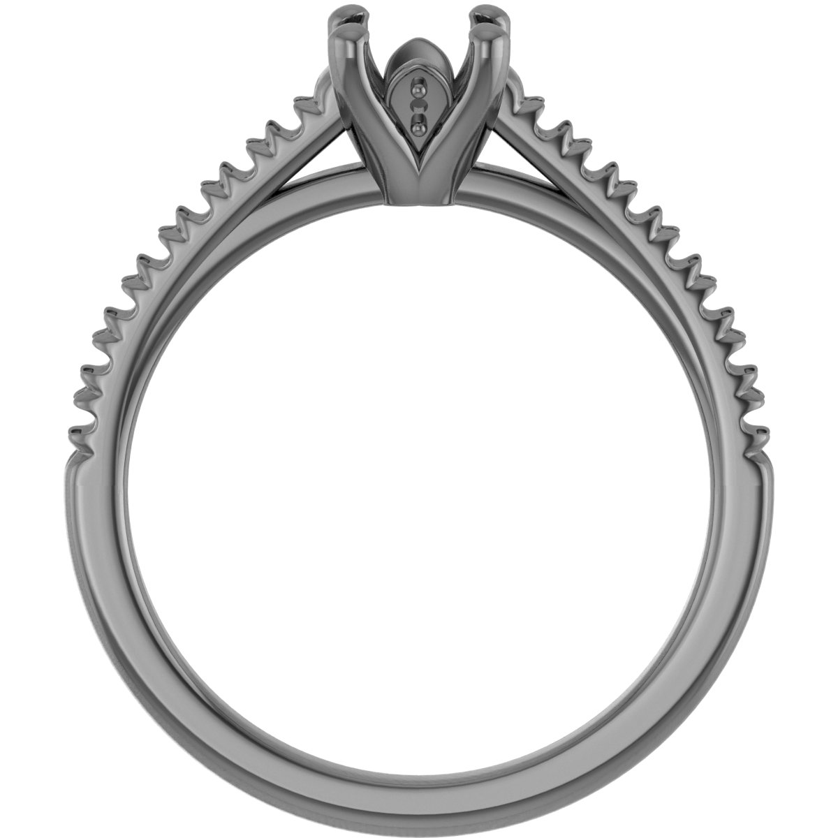 8 mm Square Engagement Ring Mounting view 2