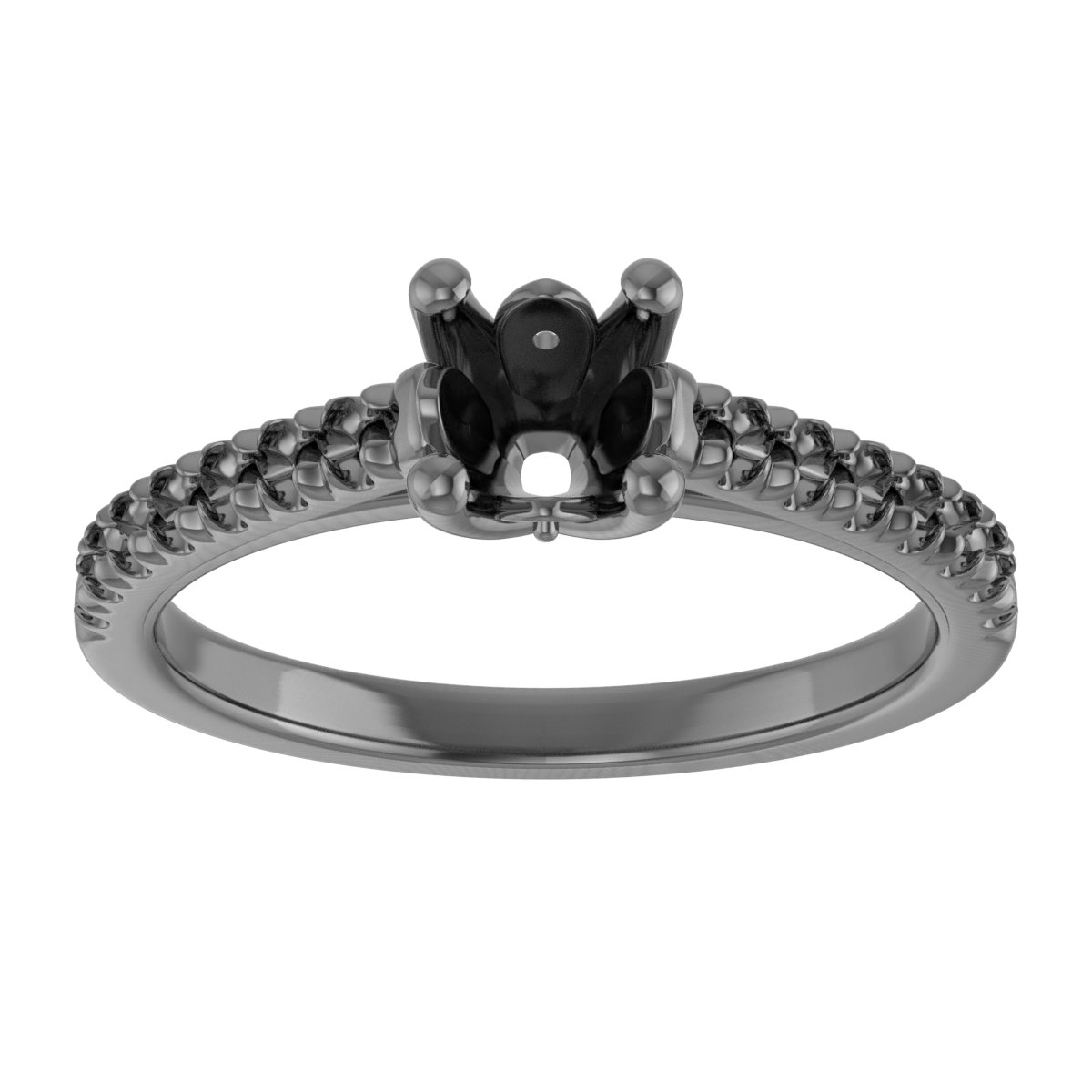 8 mm Square Engagement Ring Mounting view 3