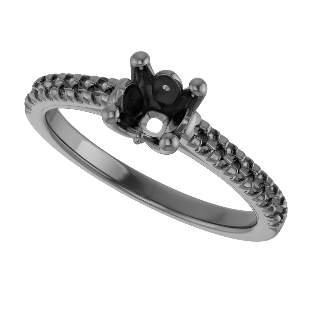 8 mm Square Engagement Ring Mounting view 5