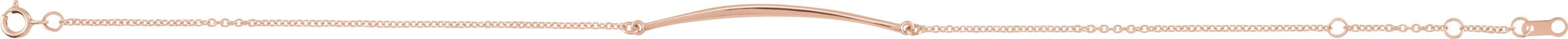 14K Rose Curved Bar 6 1/2-7 1/2 Bracelet