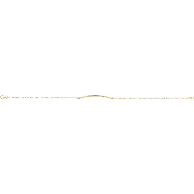 14K Yellow Curved Bar 6 1/2-7 1/2