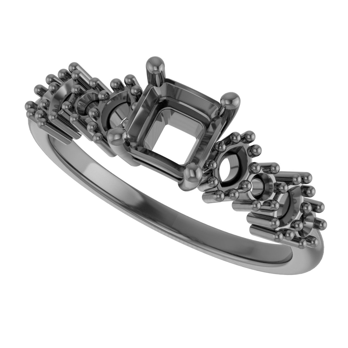 11 mm Cushion Engagement Ring Mounting view 5