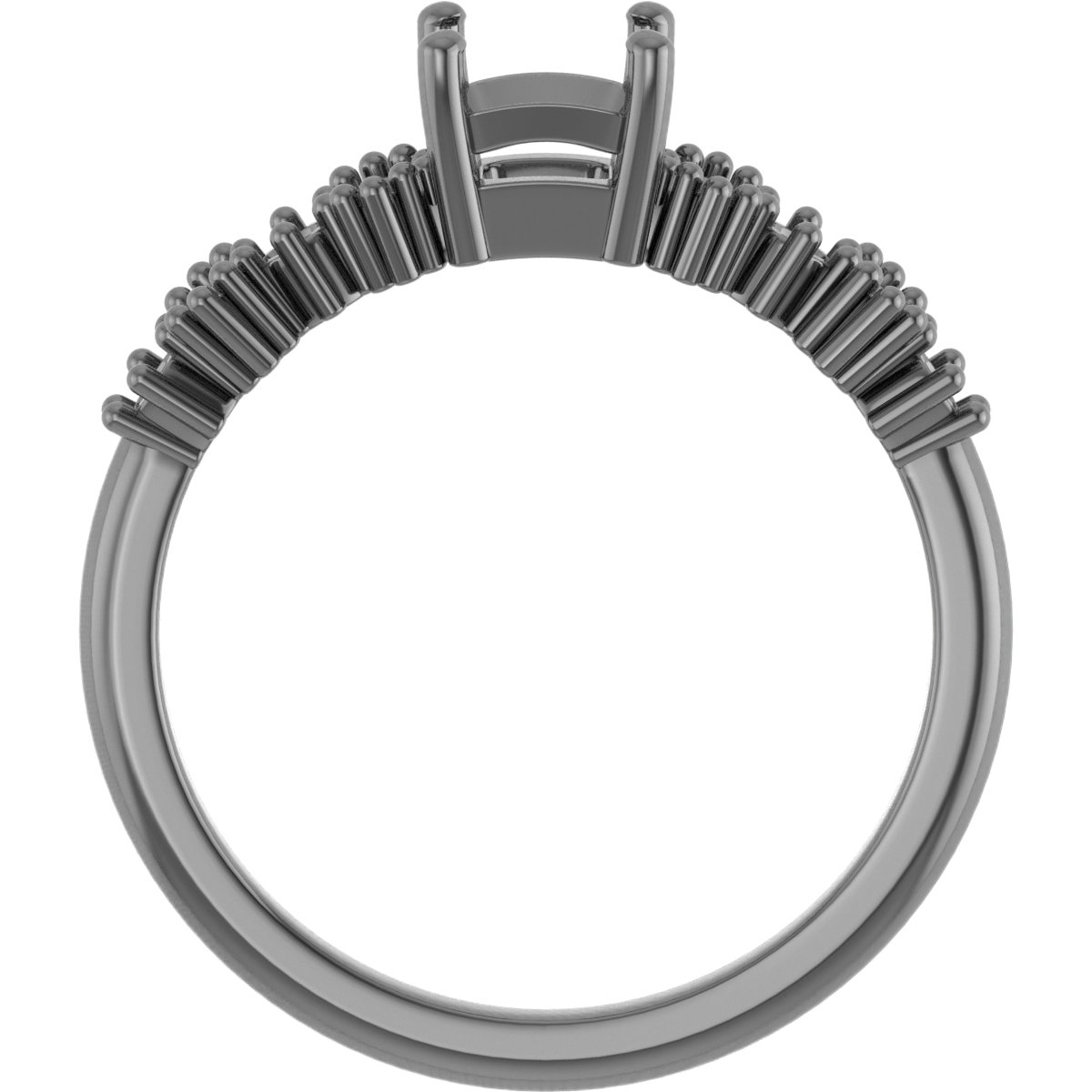 11 mm Cushion Engagement Ring Mounting view 2