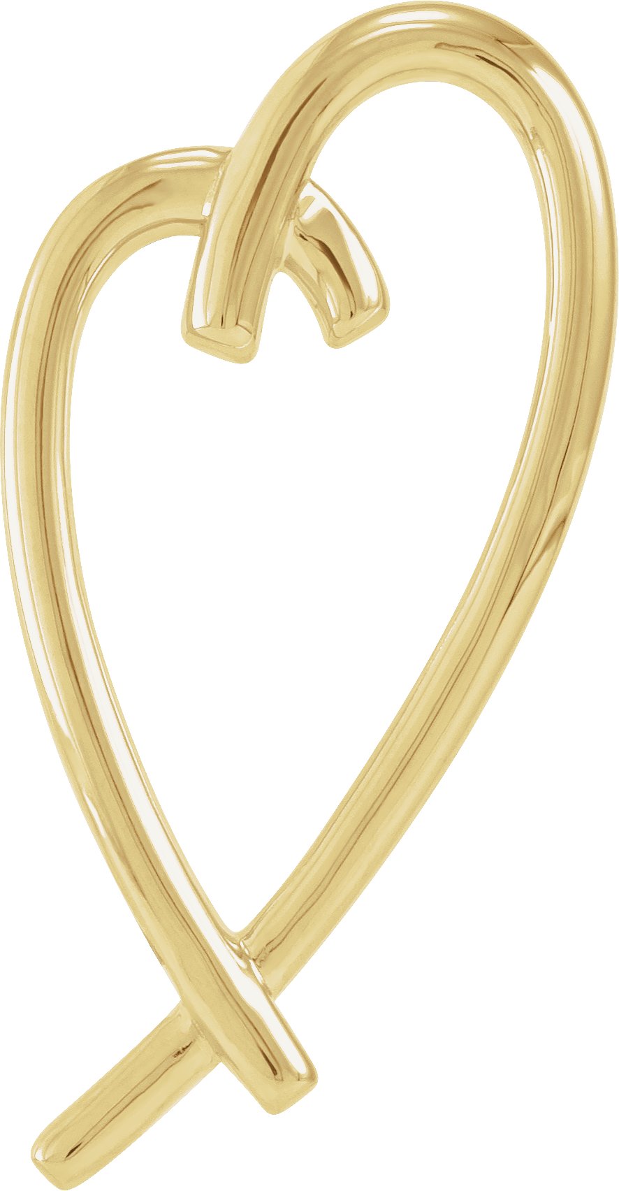 14K Yellow 32.5x15.2 mm Heart Pendant