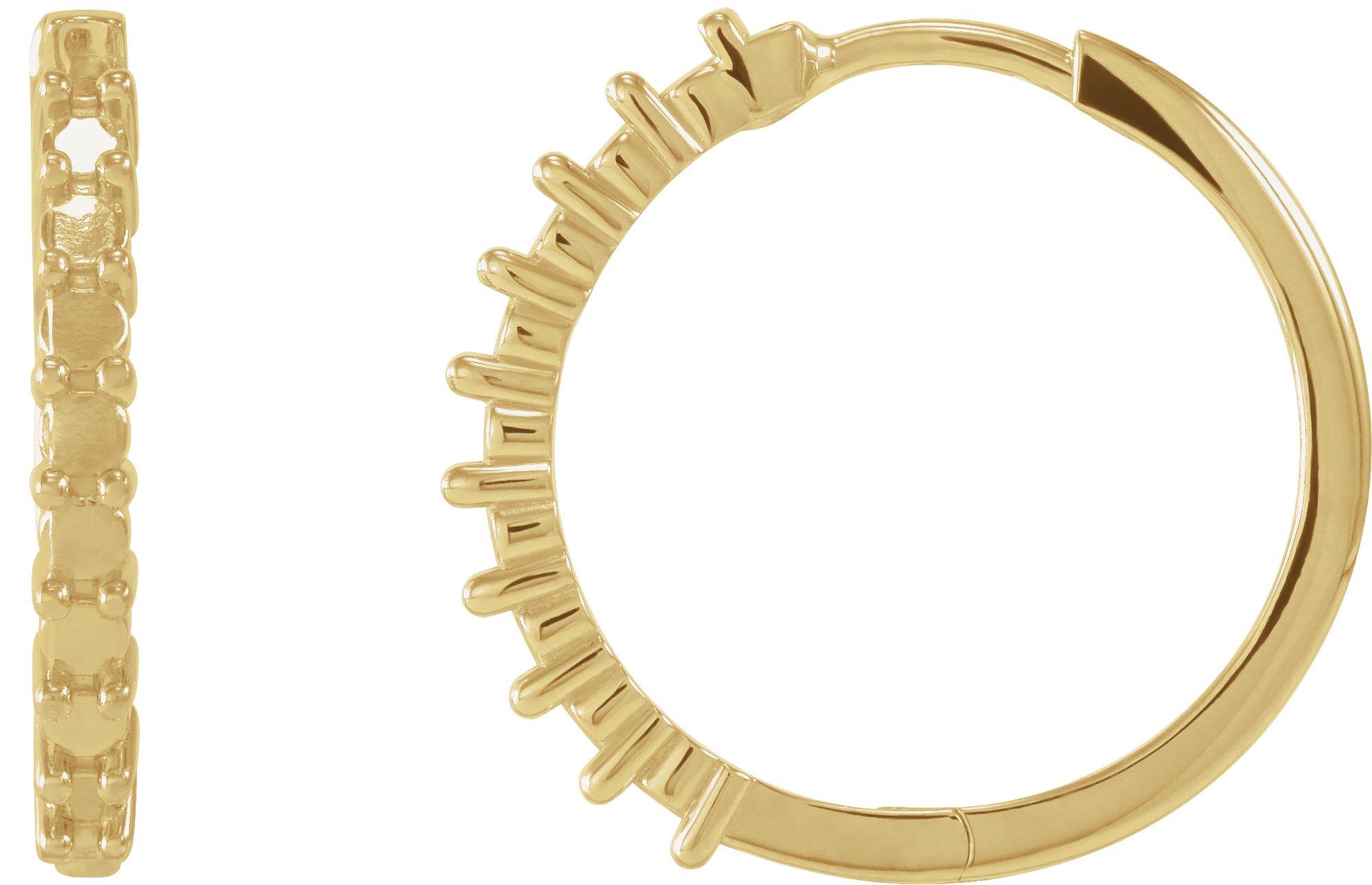 Cabochon Hinged Hoop Earrings