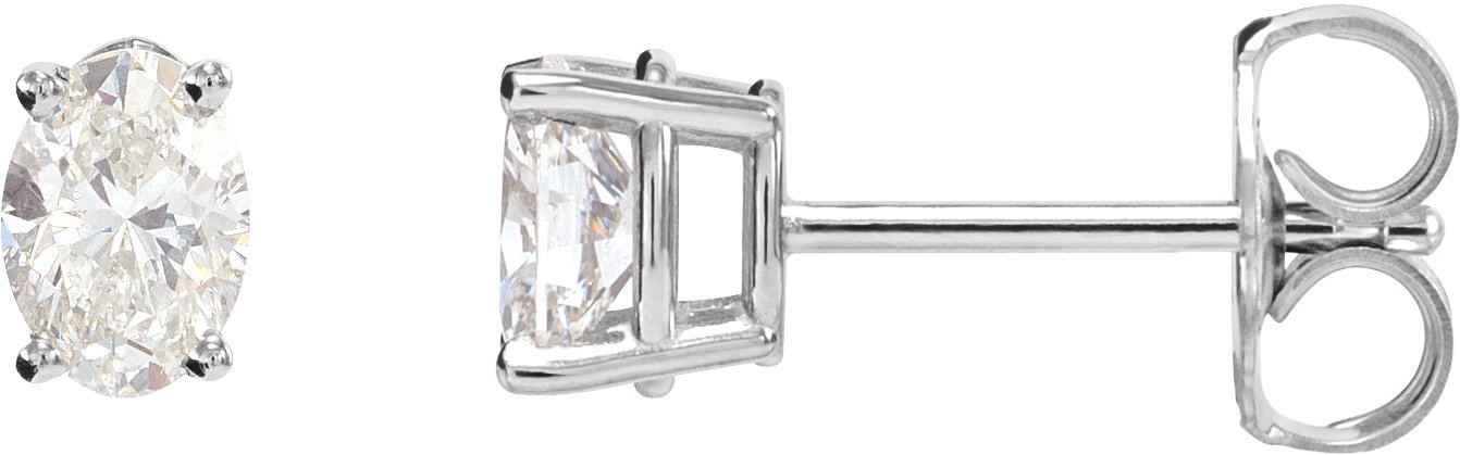 14K White 3/4 CTW Natural Diamond Earrings