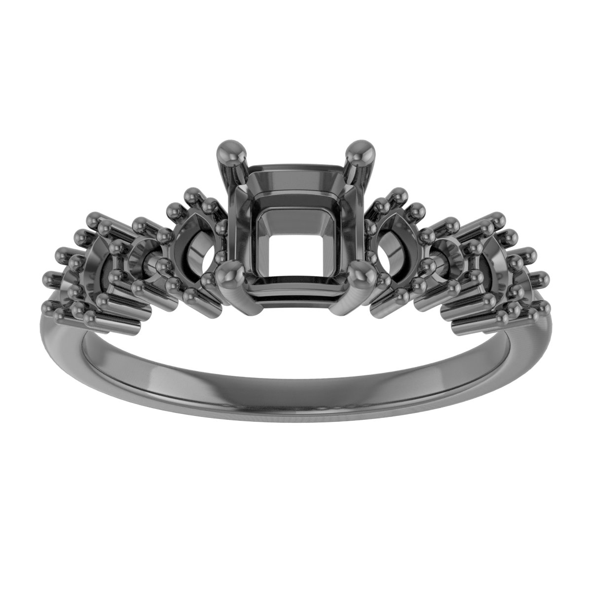 11 mm Cushion Engagement Ring Mounting view 3