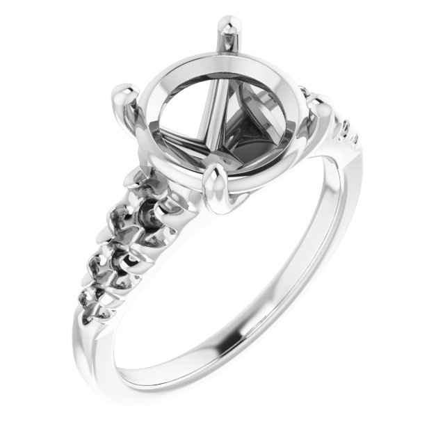 French-Set Accented Engagement Ring