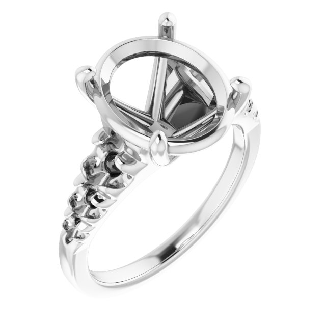 French-Set Accented Engagement Ring