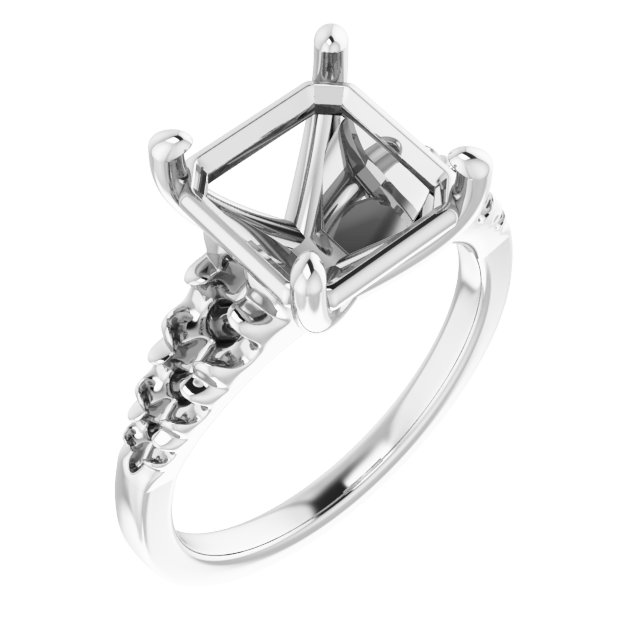 French-Set Accented Engagement Ring
