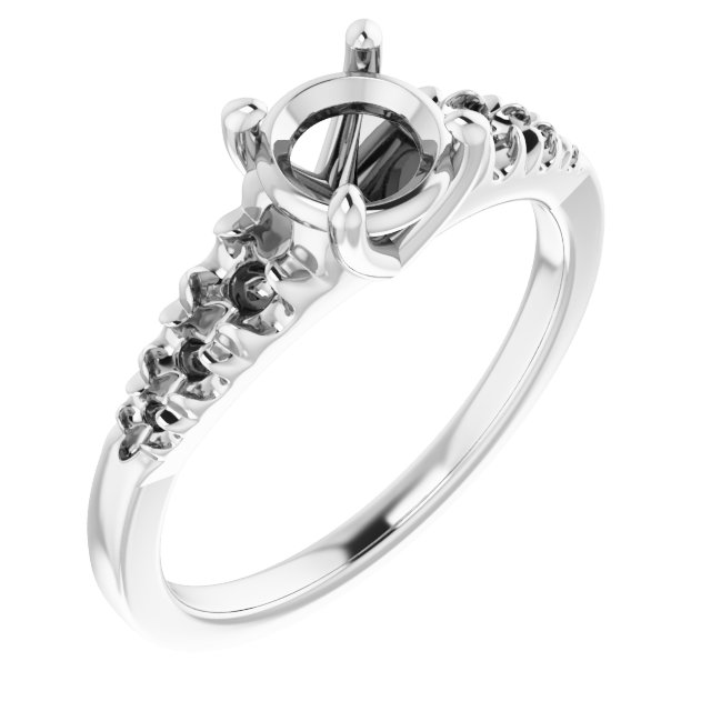 French-Set Accented Engagement Ring