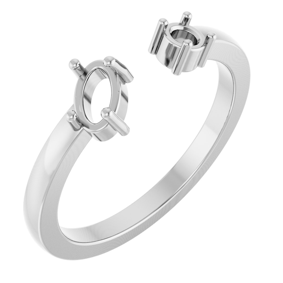 Two-Stone Negative Space Ring